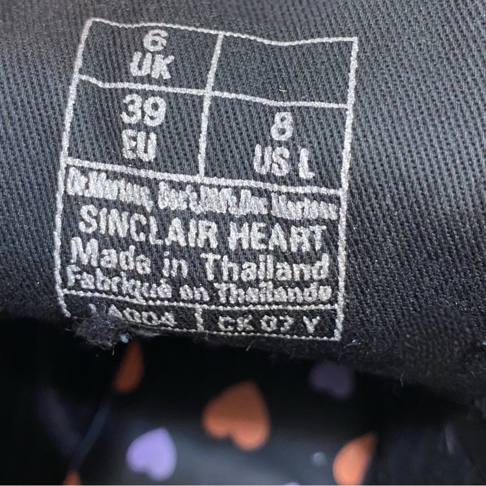Dr. Martens Black Purple Pink Heart Sinclair Combat Boots EU 39 US 8 - Picture 11 of 13